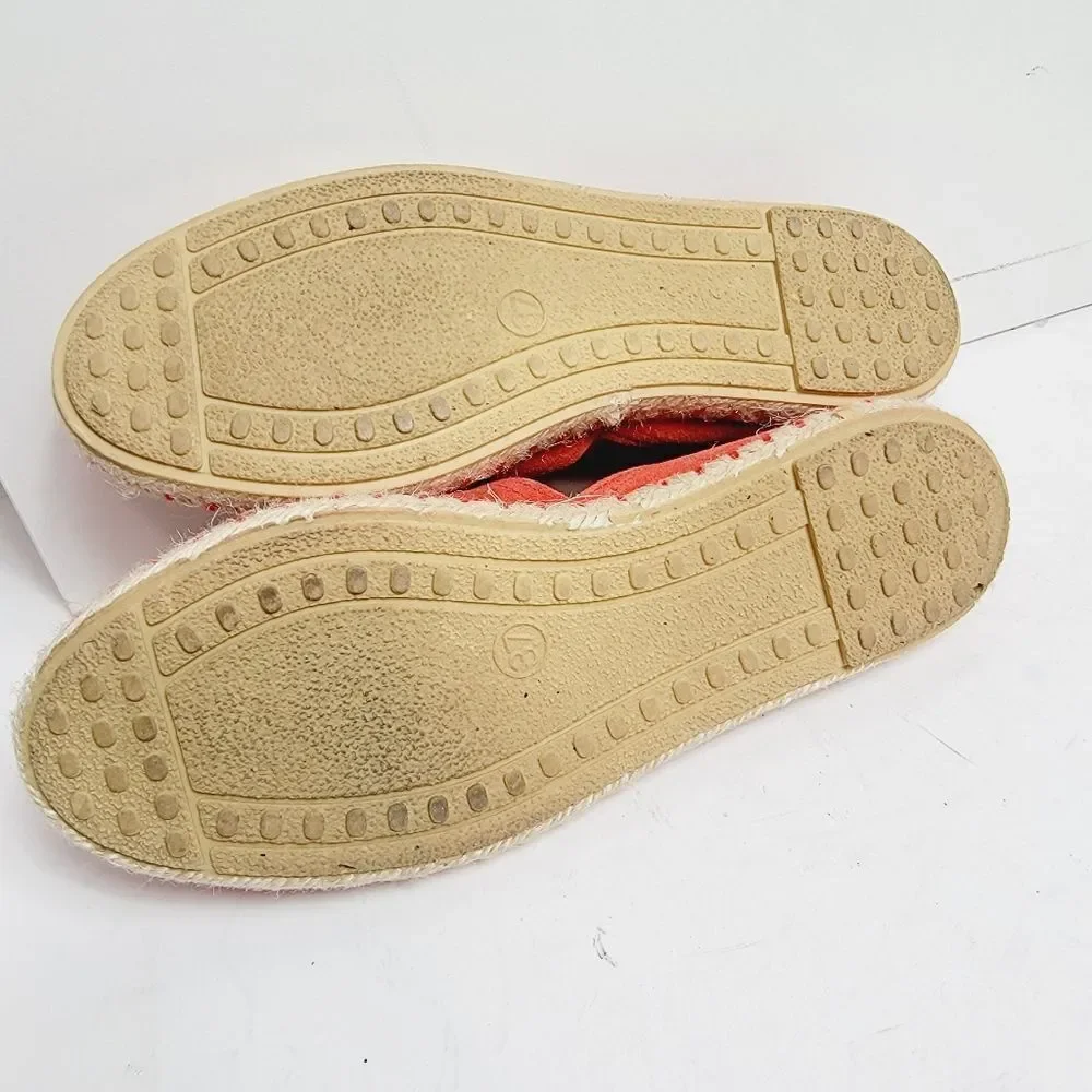Miz Mooz Carmena Orange Suede Flat Espadrille Size 7 EU37